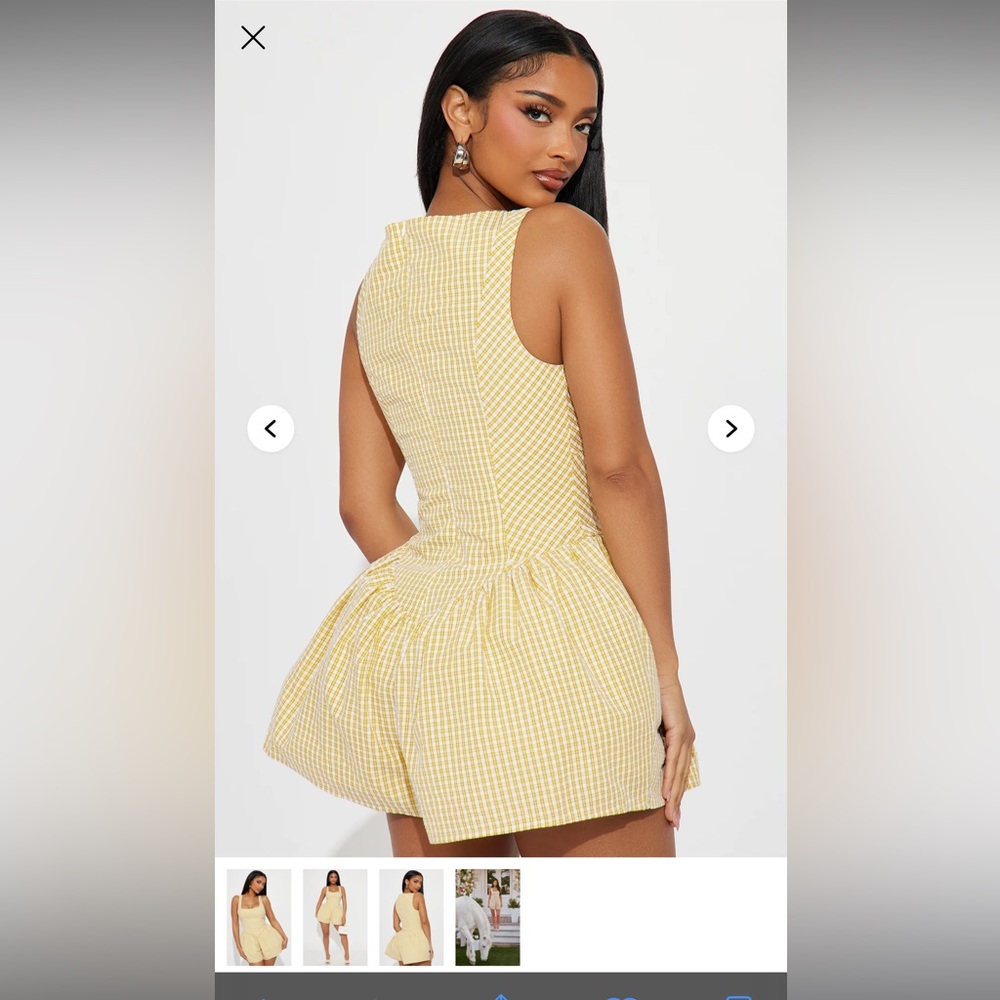 Fashion Nova Yellow Gingham Dress